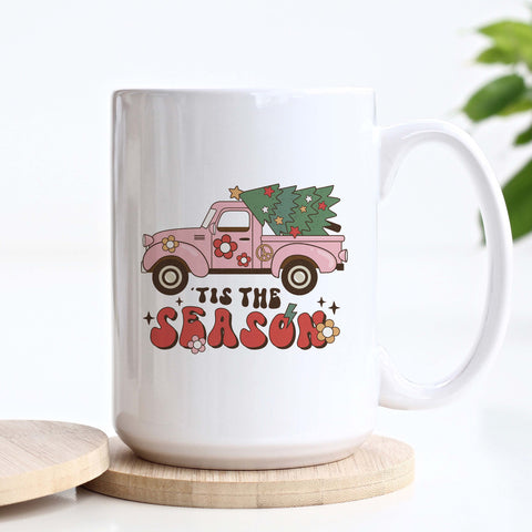 Tis the Season Retro Christmas Ceramic Mug