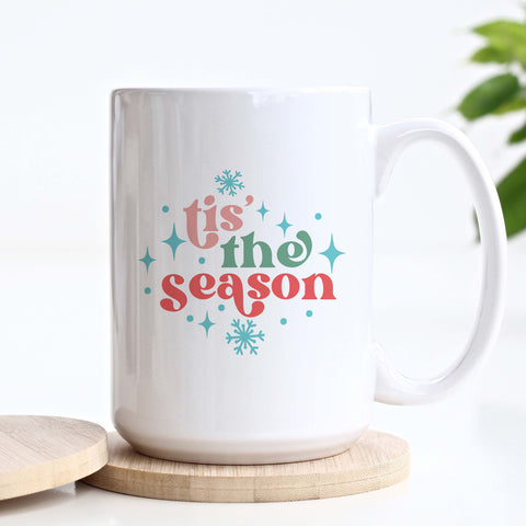 Tis the Season Retro Christmas Ceramic Mug