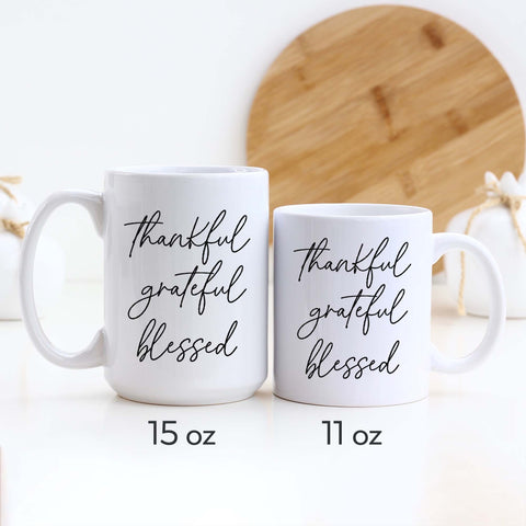 Thankful Grateful Blessed Fall Mug