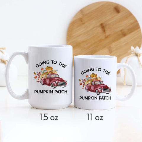 Going to the Pumpkin Patch Fall Red Truck Mug