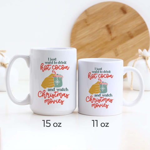 Hot Cocoa and Christmas Movies Retro Mug