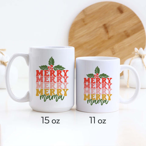 Merry Mama Retro Christmas Mug