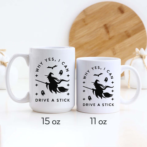 Why Yes I Can Drive a Stick, Halloween Ceramic Mug
