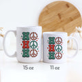 Ho Ho Ho Peace Signs Christmas Ceramic Mug
