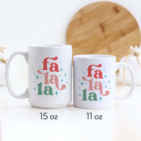 Fa La La Retro Christmas Ceramic Mug