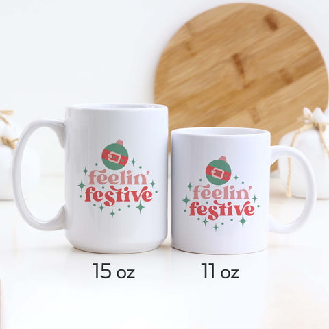 Feeling Festive Retro Christmas Ceramic Mug
