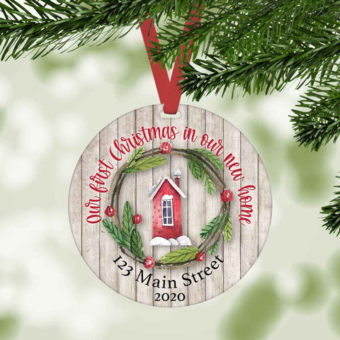 Our first christmas in our new home personalized Christmas ornament