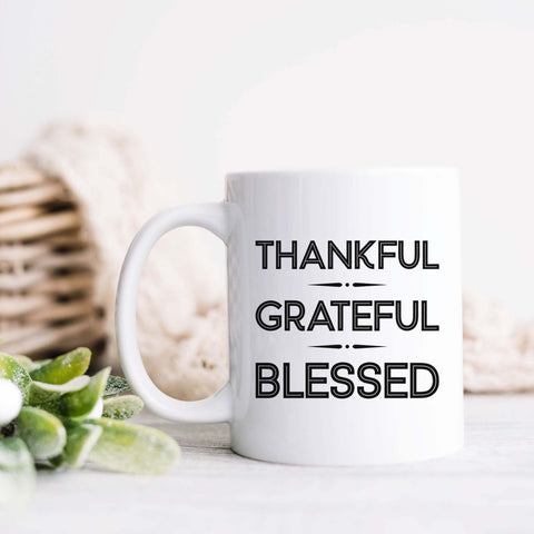 Thankful Grateful Blessed Fall Mug