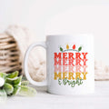 Merry and Bright Retro Christmas Mug