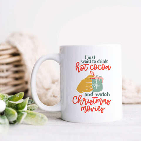 Hot Cocoa and Christmas Movies Retro Mug