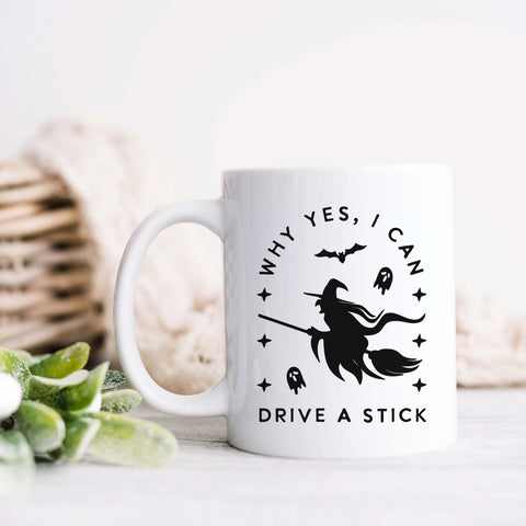 Why Yes I Can Drive a Stick, Halloween Ceramic Mug