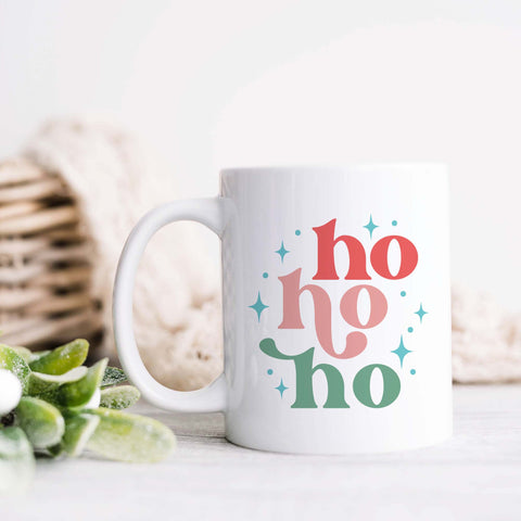 Ho Ho Ho Retro Christmas Ceramic Mug