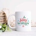 Jolly Wishes Retro Christmas Ceramic Mug