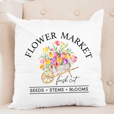 Flower Market Spring Pillow Cover