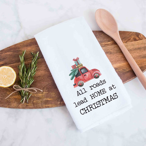All Roads Lead Home At Christmas Kitchen Towel