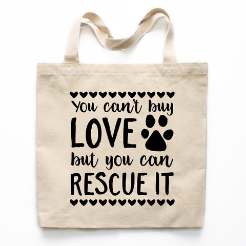 Rescue Love Canvas Tote Bag