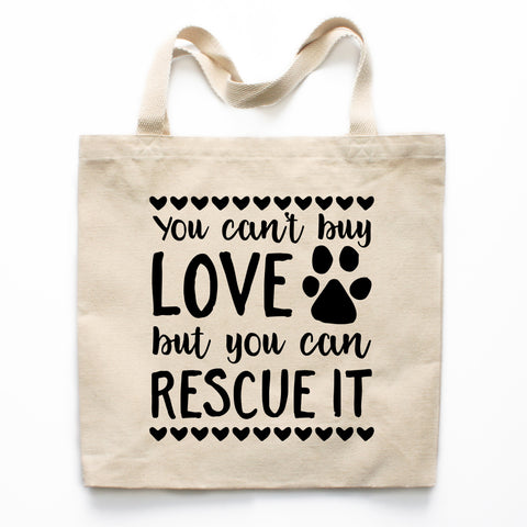 Rescue Love Canvas Tote Bag
