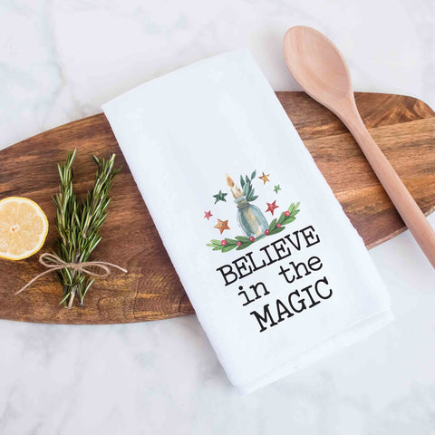Believe In The Magic Decorative Christmas Kitchen Hand Towel