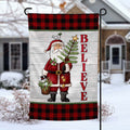Believe in Santa christmas holiday personalized Garden Flag