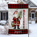 Believe in Santa christmas holiday personalized Garden Flag