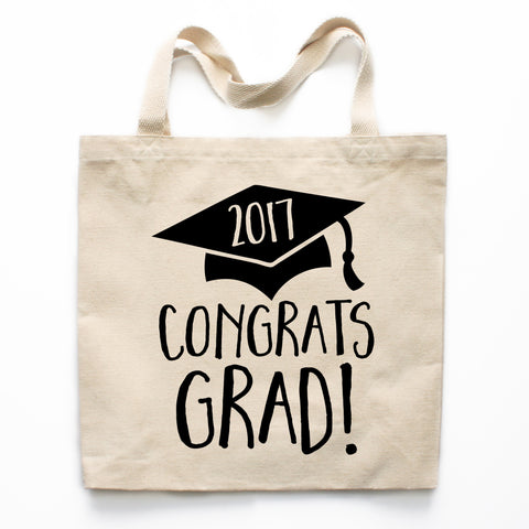 Congrats Grad Graduation Canvas Tote Bag