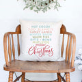 Cozy christmas list white canvas or burlap christmas holiday pillow cover by Heart & Willow Prints heartandwillowprints