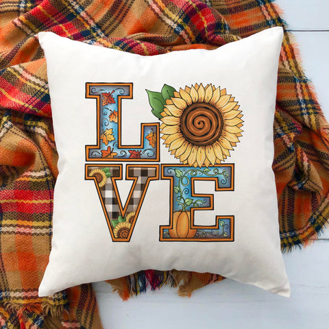fall love linen pillow cover, modern farmhouse home decor, boho home decor, cottage core home decor