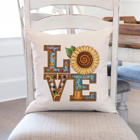 fall love linen pillow cover, modern farmhouse home decor, boho home decor, cottage core home decor