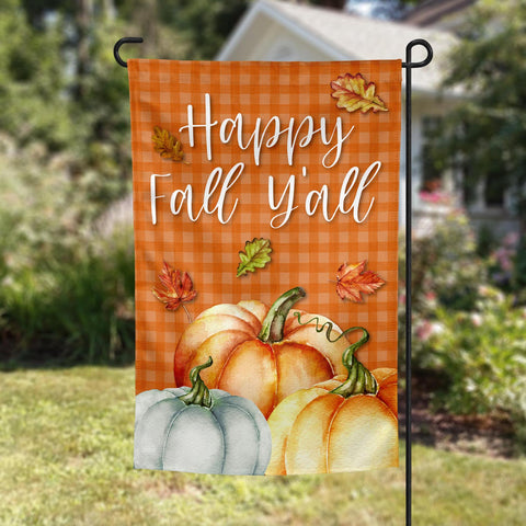fall pumpkin personalized fall garden flag, welcome flag, modern farmhouse home decor