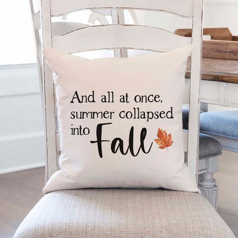 and all at once summer collapsed into fall linen pillow cover, modern farmhouse home decor, boho home decor, cottage core home decor