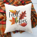 fall vibes fall leaves linen pillow cover, modern farmhouse home decor, boho home decor, cottage core home decor