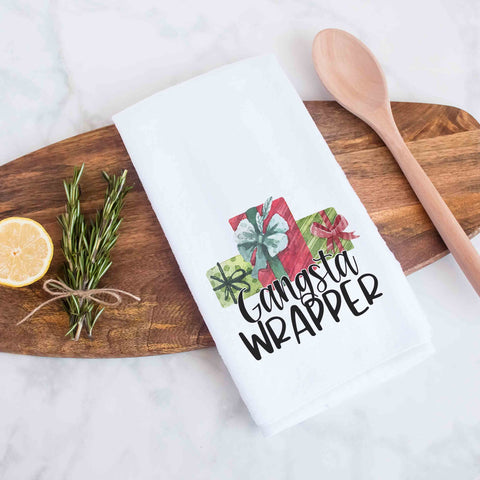 Gangsta Wrapper Christmas Kitchen Towel