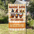 hangin with my gnomies fall gnome personalized fall garden flag, welcome flag, modern farmhouse home decor