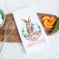 Happy Easter floral bunny kitchen towel, hand towel, tea towel, decorative towel