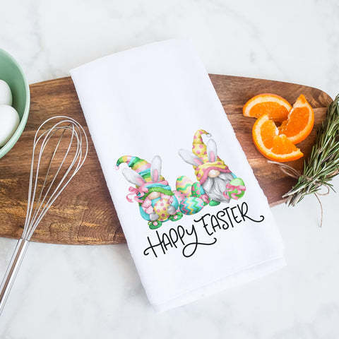Happy Easter Gnomes kitchen towel, hand towel, tea towel