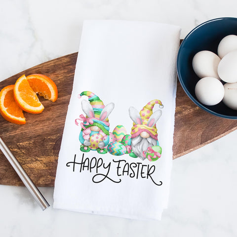 Happy Easter Gnomes kitchen towel, hand towel, tea towel