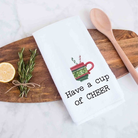 Have A Cup Of Cheer Christmas Kitchen Towel