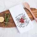 Have yourself a merry little Christmas poinsettia kitchen decorative towel, rustic holiday decor