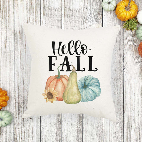 hello fall linen pillow cover, modern farmhouse home decor, boho home decor, cottage core home decor