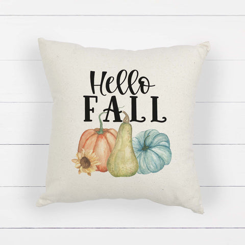 hello fall linen pillow cover, modern farmhouse home decor, boho home decor, cottage core home decor