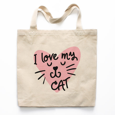 I Love My Cat Tote Bag