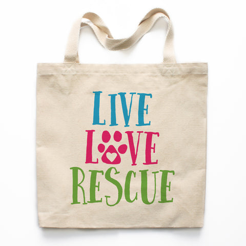 Live Love Rescue Canvas Tote Bag