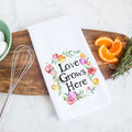 Love grows here floral spring kitchen towel, tea towel, hand towel, decorative towel