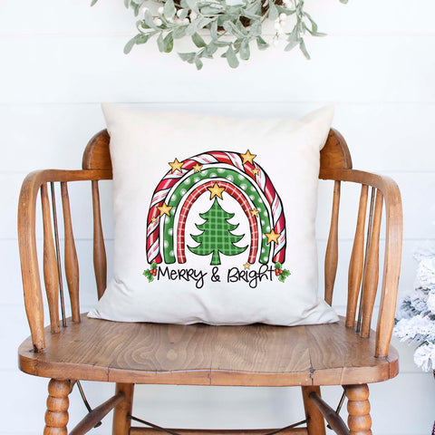 Merry and Bright Christmas Pillow Cover