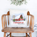 merry farmhouse christmas white canvas christmas holiday pillow cover by Heart & Willow Prints heartandwillowprints