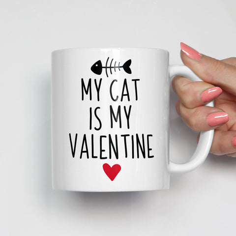 My Cat Is My Valentine Mug