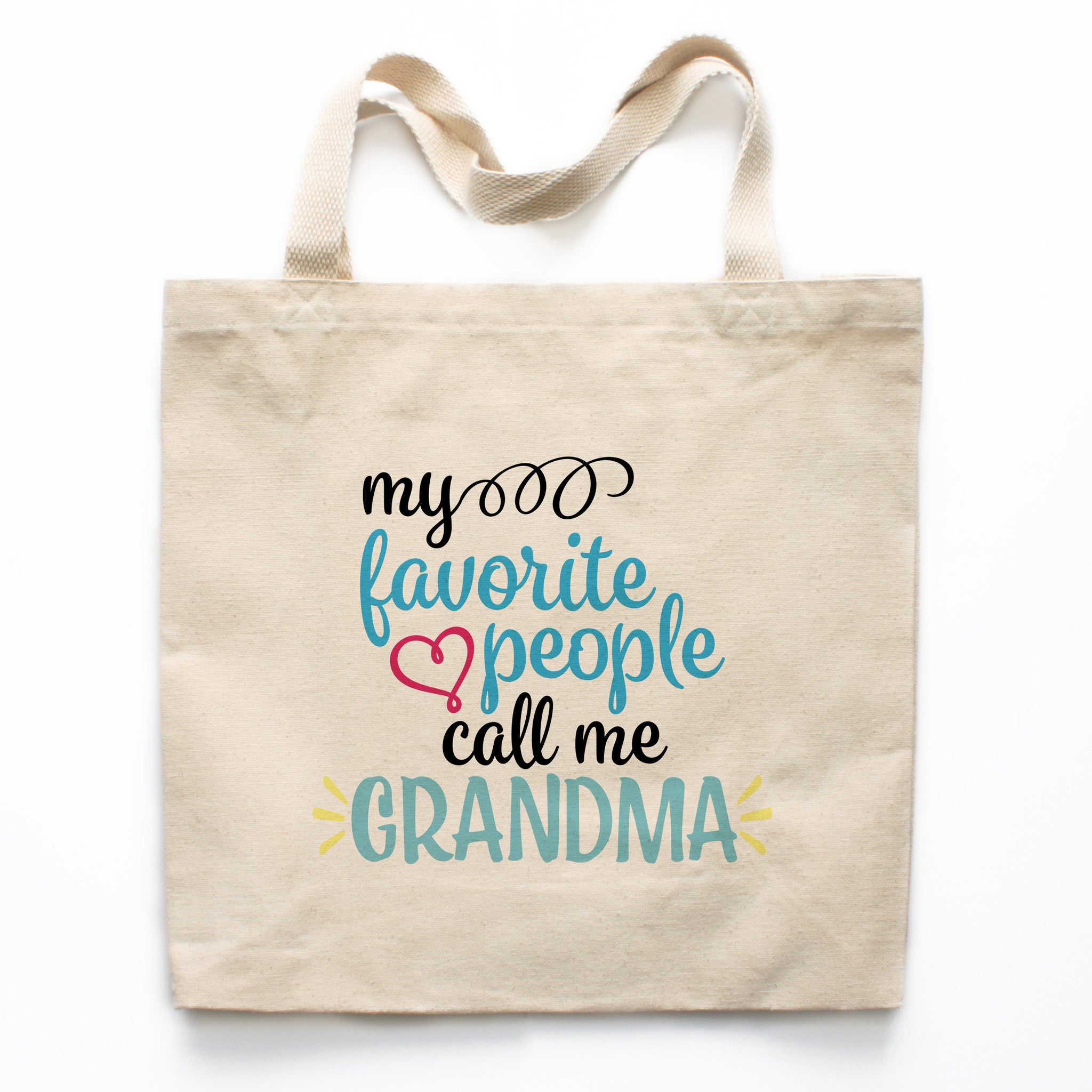 My Favorite People Call Me Grandma Canvas Tote Bag – Heart 