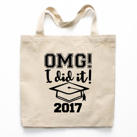 OMG I Did It Graduation Canvas Tote Bag