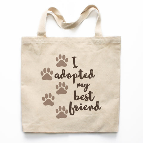 I Adopted My Best Friend Canvas Tote Bag