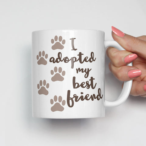 I Adopted My Best Friend Pet Adoption Mug